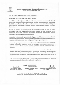 Ata da Reunão da Comissão Organizadora - Enfermeiro Plantonista (Processo Seletivo nº 002/2026)