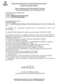 Convocação Diretor (Edital Processo Seletivo nº 007/2025)
