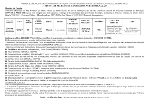 Convocação Monitor de Creche - Edital 01/2026