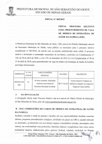 Edital 005/2025 - Processo Seletivo - (Médico ESF)