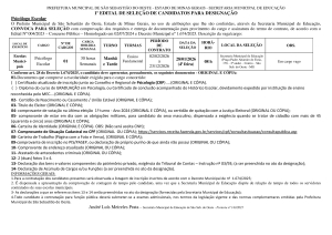 Convocação Psicólogo Escolar - Edital 01/2026