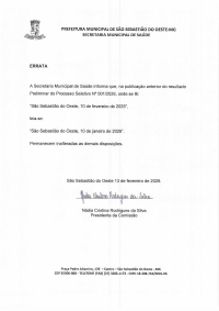 Errata - Processo Seletivo Nº 001/2026 - Agente Comunitário de Saúde