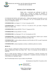 Resolução Nº 002/2026 CMH