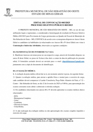 Listagem de classificação final – Candidatos Inscritos – Decreto nº 1.607/2025 e 1.608/2025
