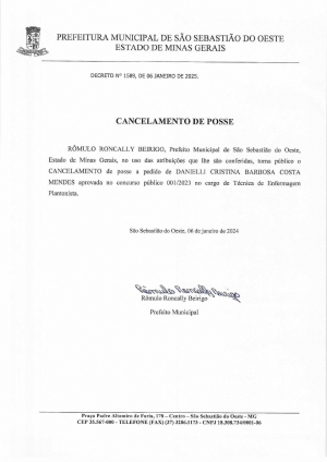 Cancelamento de Posse