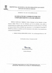 Eliminação de Candidato por não comparecimento à Exame Médico