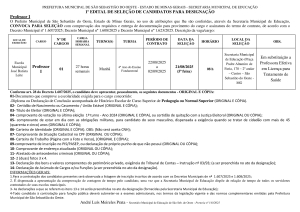 Convocação Professor I (Edital 01/2025)