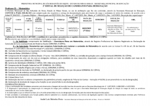 Edital n° 02/2025 - Seleção e convocação Professor II (Matemática)