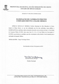 Eliminação de Candidato por não comparecimento à Exame Médico