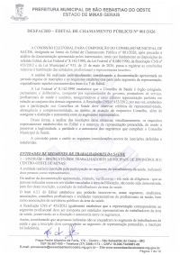 Edital de Chamamento Público N° 001/2026 - Composição do Conselho Municipal de Saúde