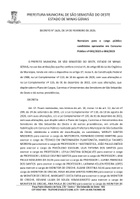 Nomeiam para o cargo público candidatos aprovados em Concurso Público nº 001/2023 e 004/2023 - Decreto nº 1.625/2025