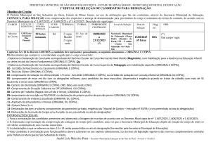 Designação de Monitor de Creche - Edital 01/2025