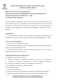 Processo de Escolha dos Representantes da Sociedade Civil - Conselho Municipal de Habitação (Edital nº 001/2026/CMH)