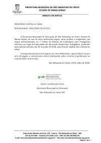 Errata de Edital (Edital 01/2026 Modalidade: Processo Seletivo)